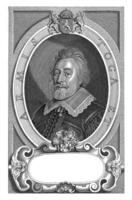 retrato do frans furgão donia, pieter de jode ii, depois de anselmo furgão casco, 1648 foto