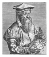 retrato do gerardus Mercador, Philips gale, depois de hendrick Goltzius, 1587 - 1606 foto