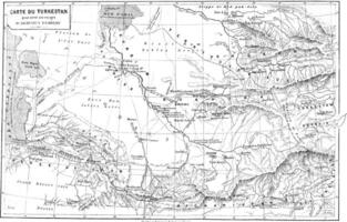 mapa do turquestão, vintage gravação. foto