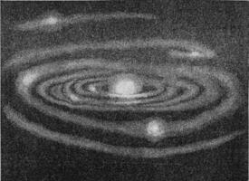 planetas dentro a primeiro Estágio do seus desenvolvimento, vintage gravação. foto