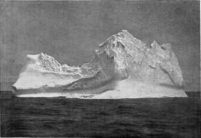 uma flutuando iceberg dentro a sulista região do pele, vintage gravação. foto