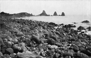 a ciclope em a siciliano costa, vintage gravação. foto