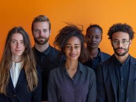 ai gerado harmonizado diversidade retratos do gênero inclusivo locais de trabalho foto