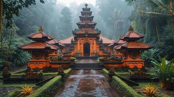 ai gerado bali pagode , Indonésia hd foto