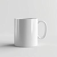 ai gerado minimalista estilo branco caneca em branco fundo foto