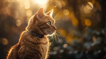 ai gerado gato com uma gato colarinho profissional fotografia foto