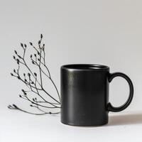 ai gerado minimalista estilo Preto caneca brincar foto