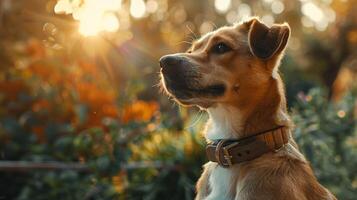 ai gerado cachorro com uma cachorro colarinho profissional fotografia foto