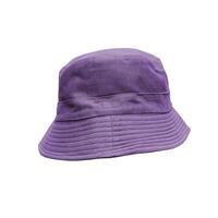 chapéu de balde roxo isolado no fundo branco foto