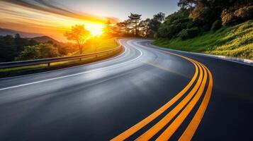 ai gerado esvaziar asfalto estrada rodovia fundo, generativo foto