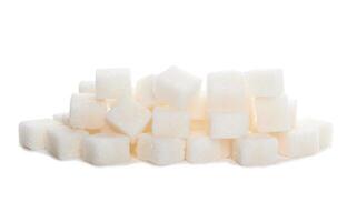 açúcar cubos em branco foto