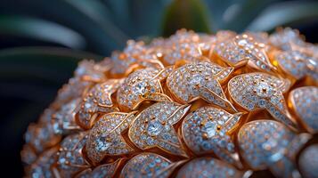 ai gerado a artístico interpretação do uma abacaxi fez inteiramente a partir de diamantes foto