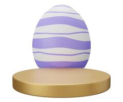 Páscoa ovo pódio pedestal. 3d render ilustração isolado em branco fundo foto