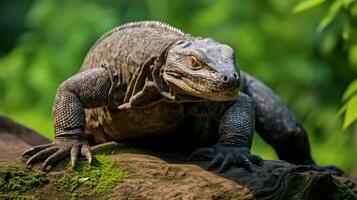 ai gerado Komodo Dragão dentro natural habitat foto