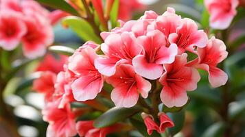 ai gerado fechar-se do Rosa e branco hibisco flores foto