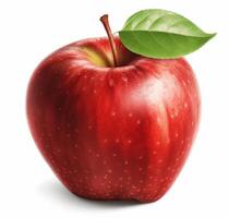 ai gerado maduro vermelho maçã isolado em uma branco fundo. foto
