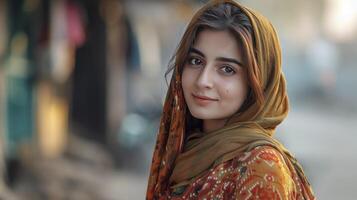 ai gerado uma lindo paquistanês menina foto