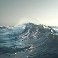 ai gerado oceano ondas azul foto