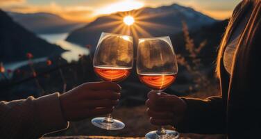 ai gerado vinho degustação, feriado presente Ideias e vinho degustações foto