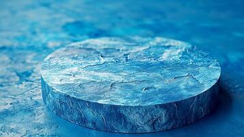 ai gerado uma azul mármore em uma azul superfície foto