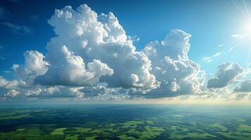 ai gerado aéreo Visão do céu e nuvens foto