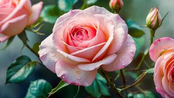 ai gerado lindo vermelho rosas para dia dos namorados dia. foto