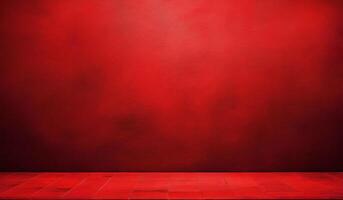 ai gerado vermelho parede fundo com vermelho tijolo chão foto
