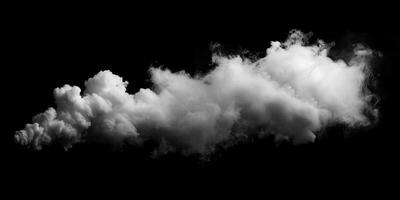 ai gerado fumaça nuvem isolado em Preto fundo foto