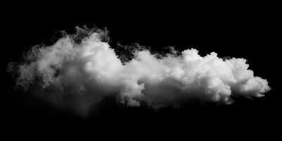 ai gerado fumaça nuvem isolado em Preto fundo foto