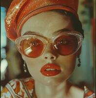 ai gerado para todos coisas vintage glamour. quão para escolher a perfeito vintage oculos de sol, foto