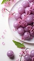 ai gerado dango japonês arroz bolo tradicional Comida foto