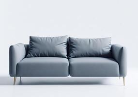 ai gerado moderno sofá com almofadas foto