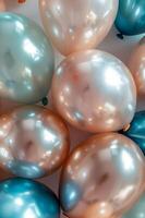 ai gerado alegre balão festa dinâmico e colorida festa pano de fundo foto