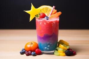 ai gerado saudável arco Iris smoothie. gerar ai foto