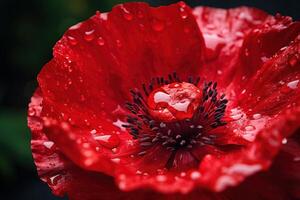 ai gerado encantador vermelho papoula flor. gerar ai foto