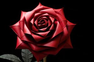 ai gerado vibrante vermelho rosa origami. gerar ai foto