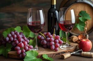 ai gerado vermelho vinho degustação arranjo foto