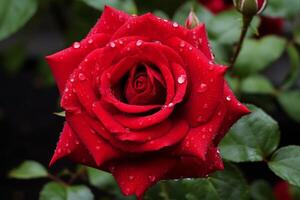 ai gerado vibrante vermelho rosa flor plantar verão. gerar ai foto