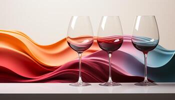 ai gerado luxo celebração vinho, bebida, elegância, transparente, vermelho vinho, pano de fundo, garrafa, Casamento gerado de ai foto