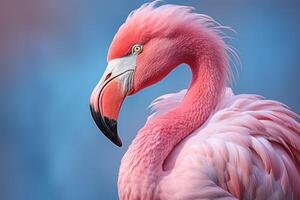 ai gerado extravagante Rosa flamingo safári. gerar ai foto