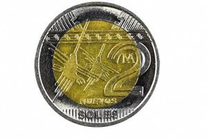 fechar-se tiro Peru dois solas moeda cabeça lado foto