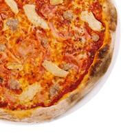 pizza carne isolado em branco fundo foto