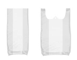plástico branco bolsas isolado em branco fundo foto