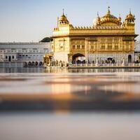 lindo Visão do dourado têmpora - Harmandir sahib dentro amritsar, punjab, Índia, famoso indiano sikh marco, dourado têmpora, a a Principal santuário do sikhs dentro amritsar, Índia foto