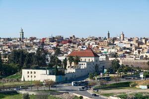 panorama do a velho medina dentro fes. Marrocos, África. foto