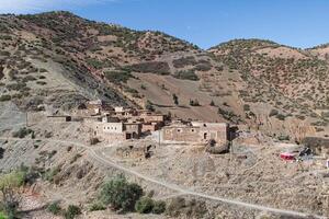 marroquino Vila dentro Atlas montanhas Marrocos perto marrakech. África. foto