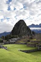 Machu picchu, Peru, 2015 - inca pedra ruínas sul América e pico Huayna picchu foto