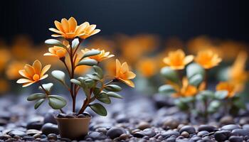 ai gerado vibrante flores florescer, trazendo beleza e crescimento para natureza gerado de ai foto