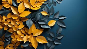 ai gerado abstrato outono folhagem dentro multi colori padrões, uma moderno natureza papel de parede gerado de ai foto