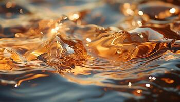 ai gerado a vibrante água superfície reflete a outono dourado beleza gerado de ai foto